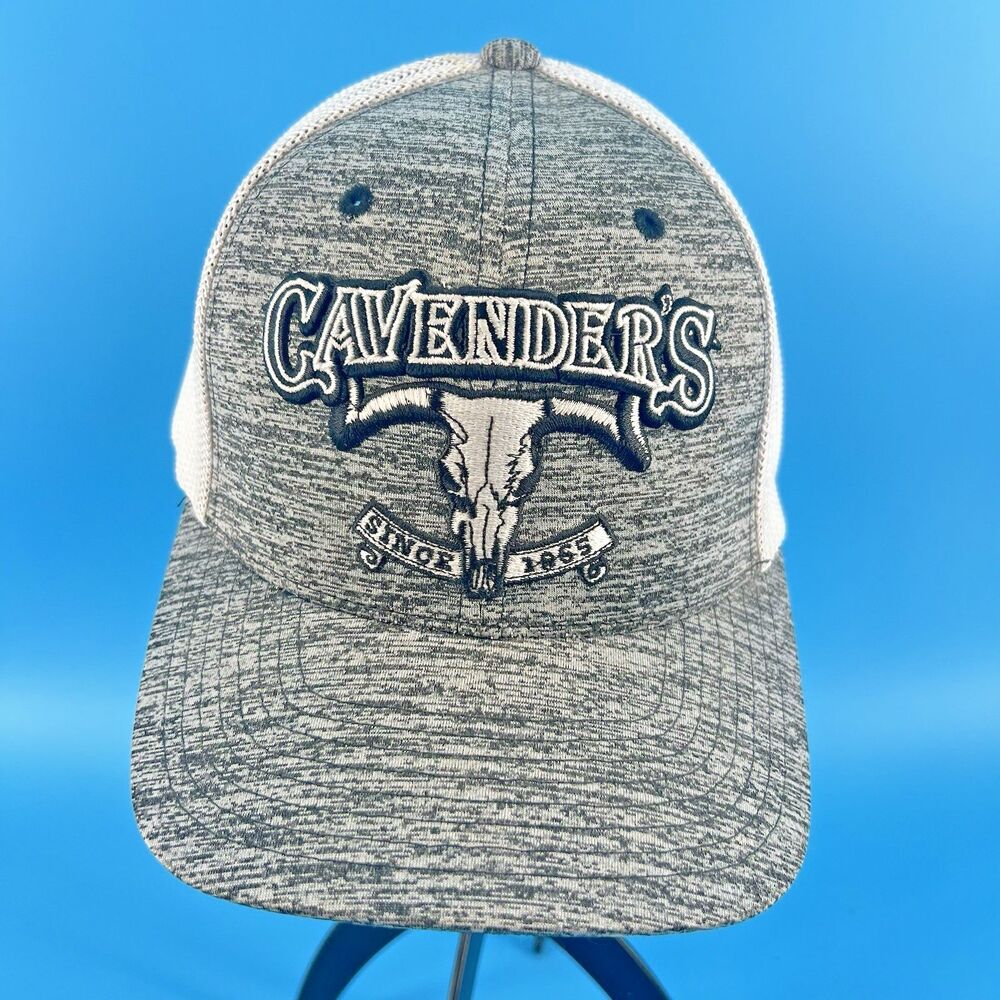 Cavender's Cap Trucker Hat Aflex Flex-Fitted Size M/L Black Tan Western